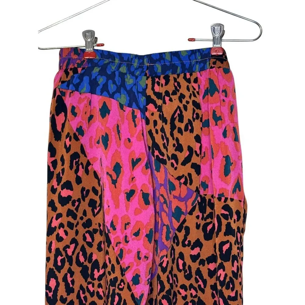 Joh Women's Pants Wess Animal‎ Print Charmeuse Relaxed Fit Colorful Sz. XS NWT